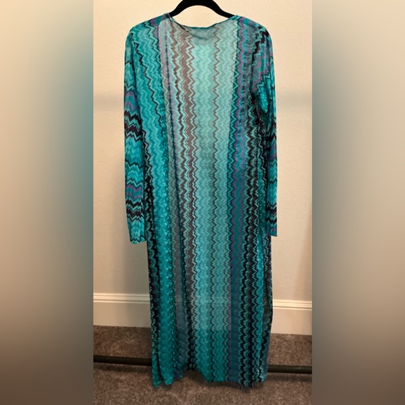 Women's Multicolor Long Cardigan Sweater - Picture 3 of 4